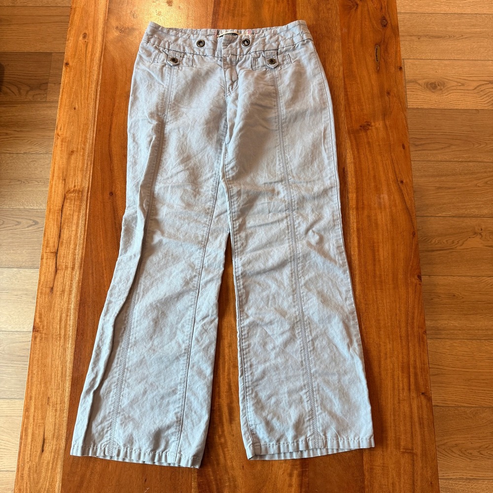 Daughters of the Liberation Women's Blue Linen/Cotton Wide Leg Trousers‎ Size 30